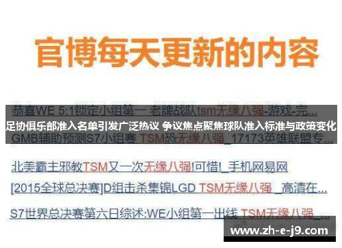 足协俱乐部准入名单引发广泛热议 争议焦点聚焦球队准入标准与政策变化