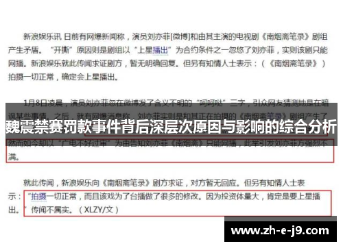 魏震禁赛罚款事件背后深层次原因与影响的综合分析